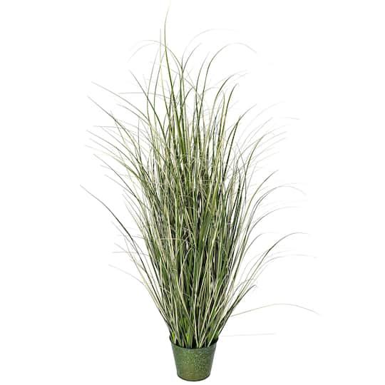 Artificial Native Green Grass in Iron Pot